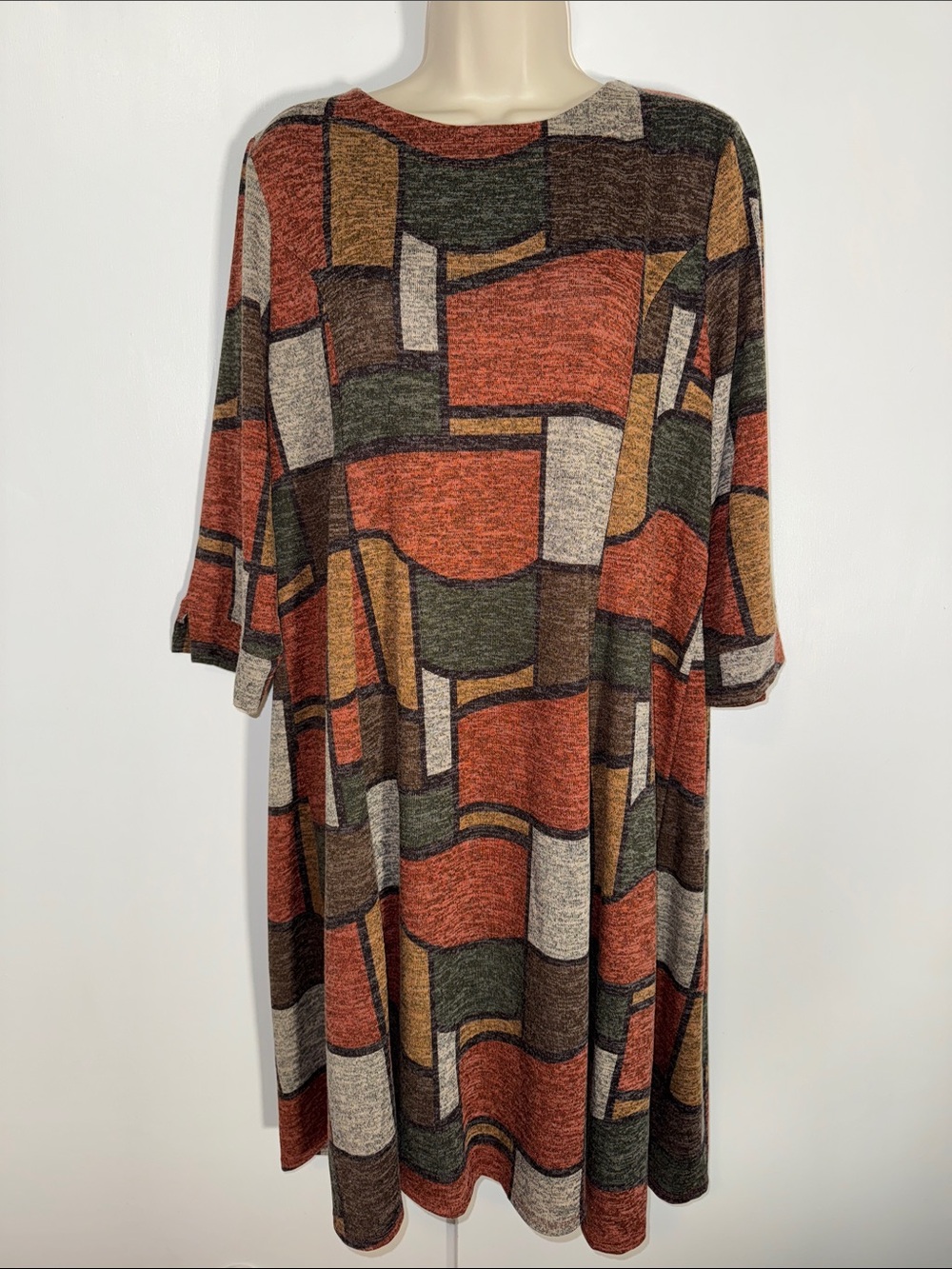 Southern Lady 3/4 Sleeve Knit Dress Women’s XL Extra Large